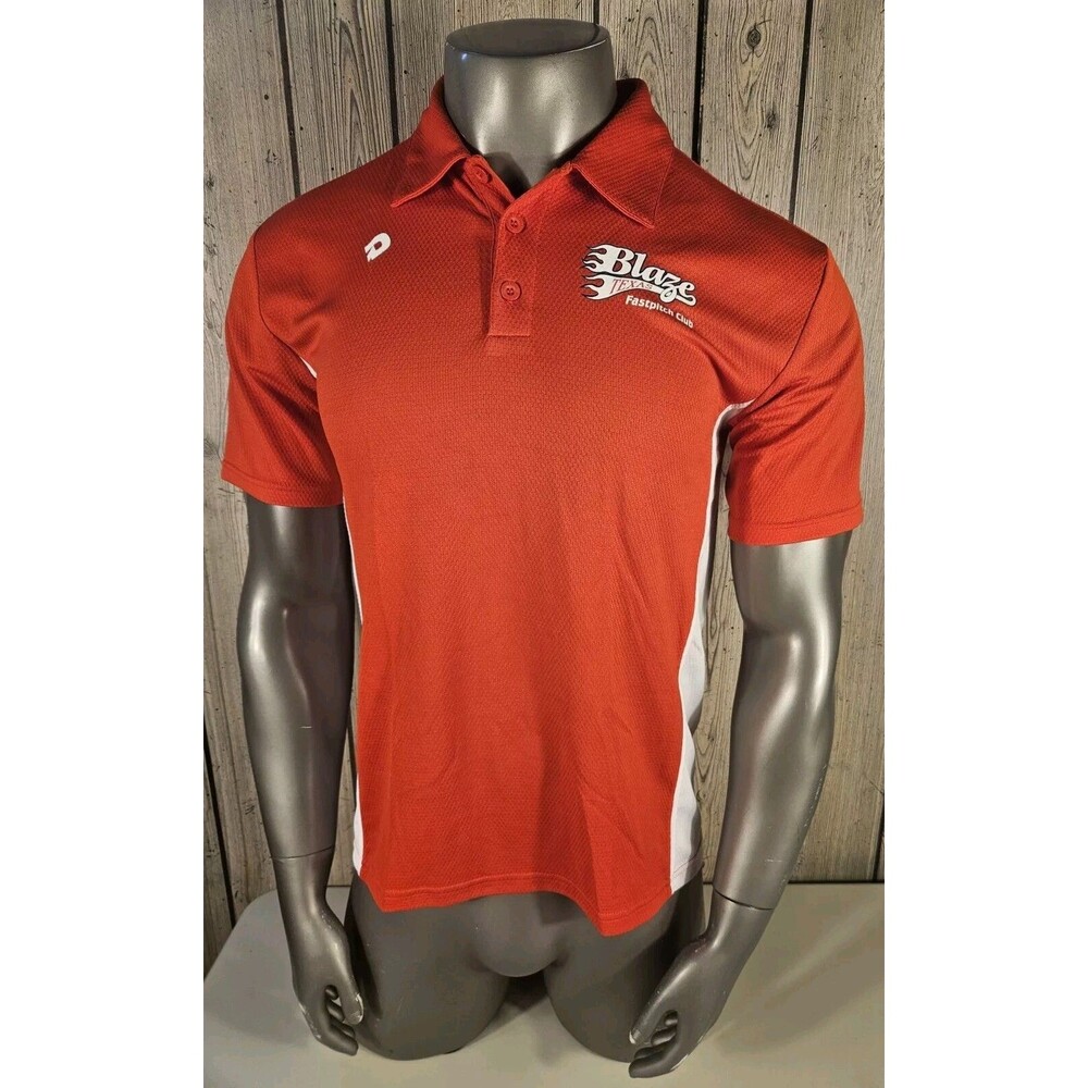 Demarini Texas Blaze Fastpitch Polo Shirt Red White Medium Softball